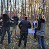 Glen enjoys a fall hike with residents to look at addressing ideas for improvements to accessing nature in their community.