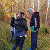 Glen enjoys a fall hike with residents to look at addressing ideas for improvements to accessing nature in their community.